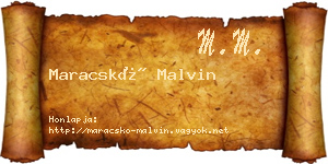 Maracskó Malvin névjegykártya